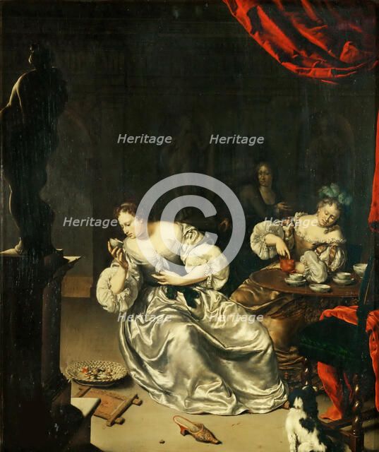 Tea Party, End of 17th-Early 18th century. Creator: Mieris, Willem van (1662-1747).