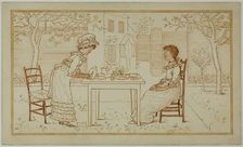 Tea Party for Two Outside, 1866-1901. Creator: Catherine Greenaway