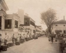 Tea queue, end of 19th century. Creator: Nikolai Apollonovich Charushin