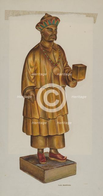 Tea Store Figure, c. 1937. Creator: Chris Makrenos.