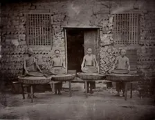 Tea sorting, end of 19th century. Creator: Nikolai Apollonovich Charushin