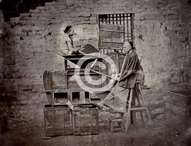 Tea sorting, end of 19th century. Creator: Nikolai Apollonovich Charushin.