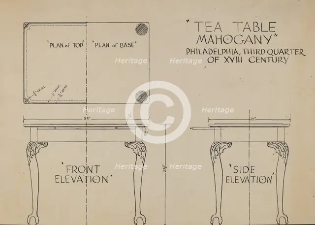 Tea Table, c. 1936. Creator: Bernard Krieger.