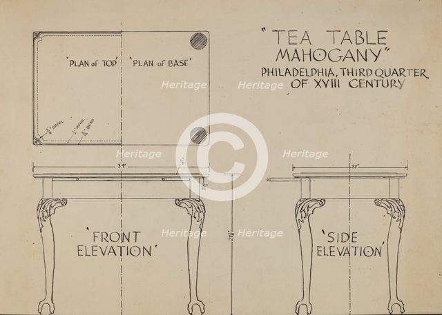 Tea Table, c. 1936. Creator: Bernard Krieger.
