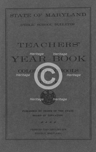 Teachers' year book colored schools, title page, 1907-08. Creator: Unknown.