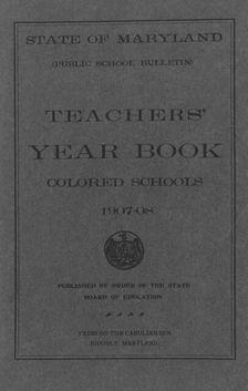 Teachers year book colored schools, title page, 1907-08. Creator: Unknown