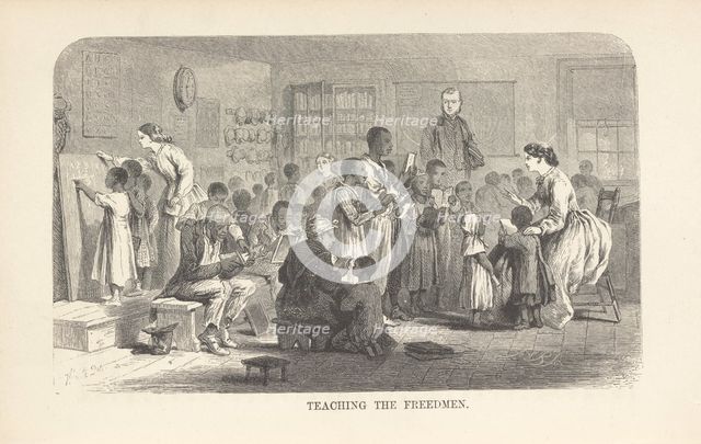 Teaching the Freedmen, 1866. Creator: Unknown.