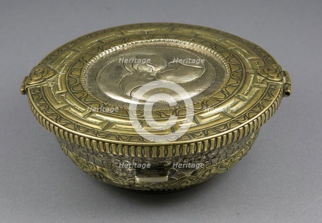 Teacup or Offering Bowl Container with "Wheel of Joy" Motif, 18th/19th century. Creator: Unknown.