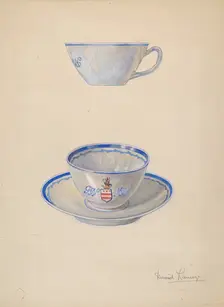 Teacup and Saucer, c. 1939. Creator: David Ramage