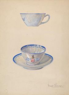 Teacup and Saucer, c. 1939. Creator: David Ramage