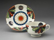 Teacup and Saucer, Worcester, c. 1770. Creator: Royal Worcester