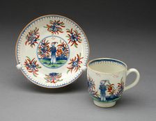 Teacup and Saucer, Worcester, c. 1770. Creator: Royal Worcester