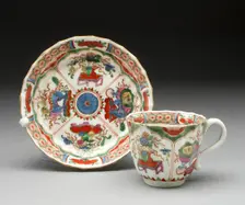 Teacup and Saucer, Worcester, c. 1770. Creator: Royal Worcester