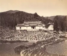 Teafield & Josshouse at Peling, ca. 1869. Creator: Attributed to Tung Hing
