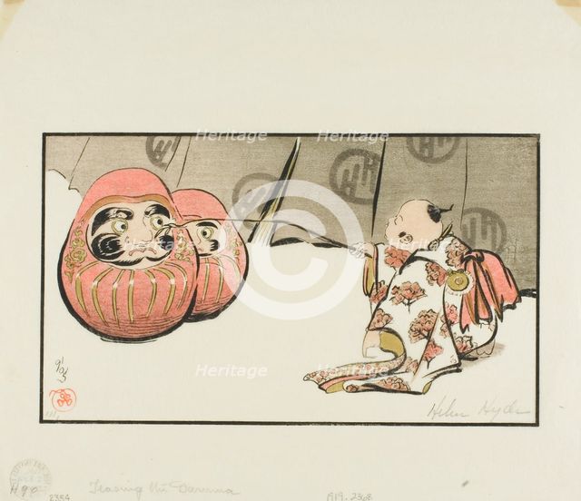 Teasing the Daruma, 1905. Creator: Helen Hyde.