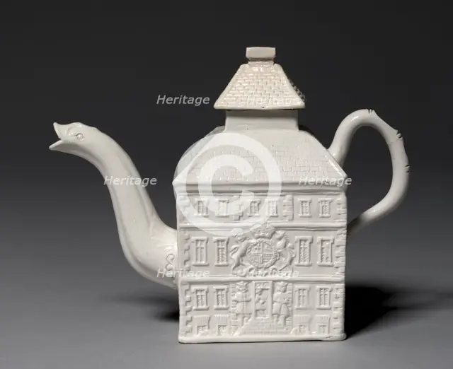 Teapot, 1740-1750. Creator: Staffordshire Factory (British); Aaron Wood (British).