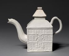 Teapot, 1740-1750. Creator: Staffordshire Factory (British); Aaron Wood (British)