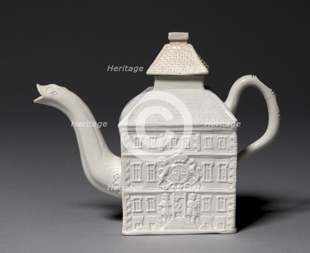 Teapot, 1740-1750. Creator: Staffordshire Factory (British); Aaron Wood (British).