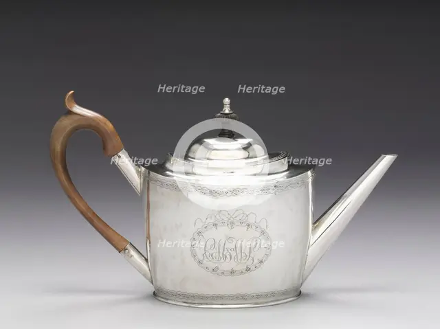 Teapot, 1790-1810. Creator: Ebenezer Moulton (American, 1768-1824).