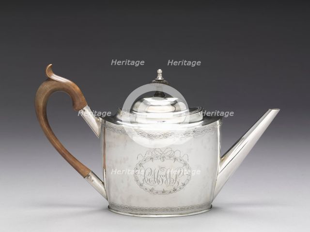Teapot, 1790-1810. Creator: Ebenezer Moulton (American, 1768-1824).