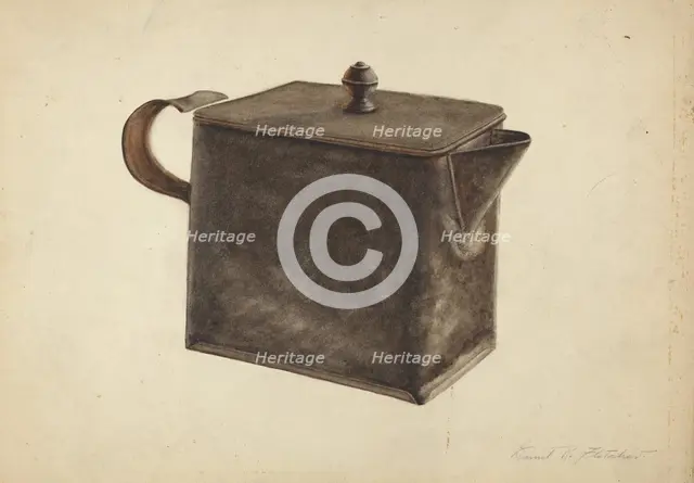 Teapot, 1935/1942. Creator: Daniel Fletcher.
