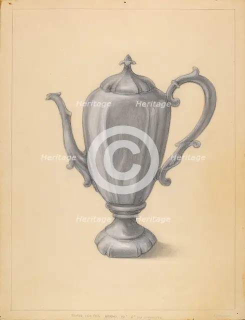 Teapot, 1935/1942. Creator: Franklin C. Moyan.