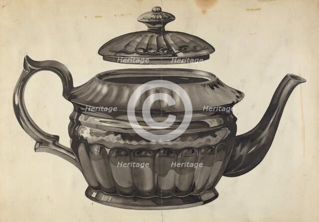 Teapot, 1935/1942. Creator: Samuel O. Klein.