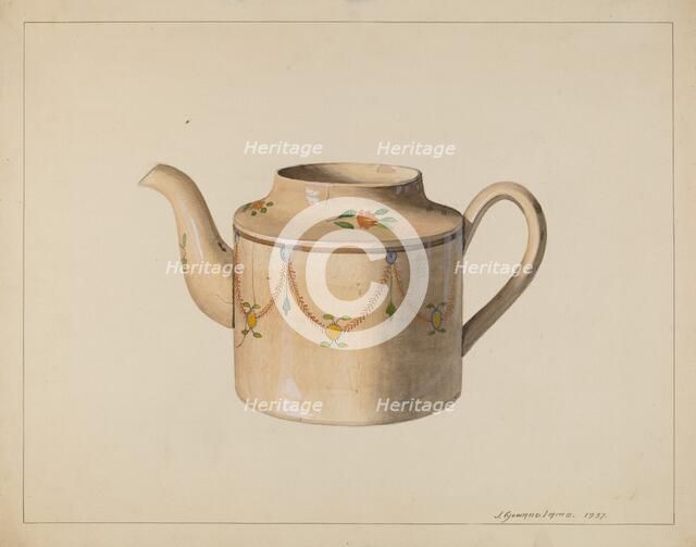Teapot, 1937. Creator: J. Howard Iams.