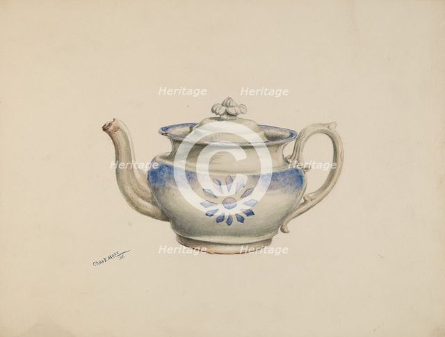 Teapot, 1938. Creator: Charles Moss.