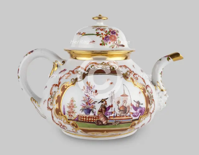 Teapot, Meissen, 1723/24. Creator: Meissen Porcelain.