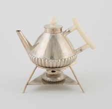 Teapot on Stand with Rechaud, Vienna, 1875/90. Creator: Christopher Dresser