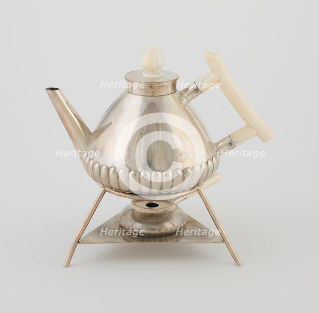 Teapot on Stand with Rechaud, Vienna, 1875/90. Creator: Christopher Dresser.