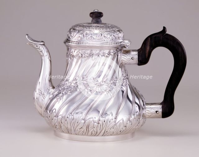 Teapot And Cover (Théière Asselin) With Portraits Of Anne Of Austria (1601-1666) ... 1754-56 Creator: Gabriel Tillet.