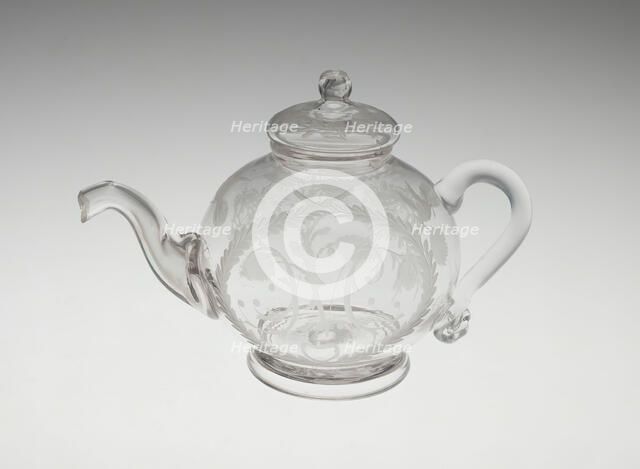 Teapot, Bohemia, c. 1780. Creator: Bohemia Glass.