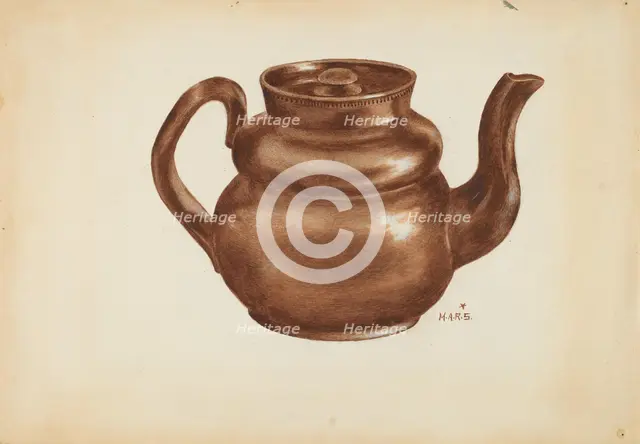 Teapot, c. 1936. Creator: Margaret Stottlemeyer.