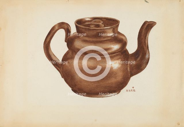 Teapot, c. 1936. Creator: Margaret Stottlemeyer.