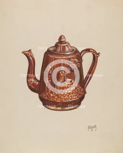 Teapot, c. 1936. Creator: Rex F Bush.