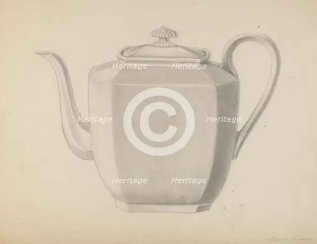 Teapot, c. 1937. Creator: Ludmilla Calderon.