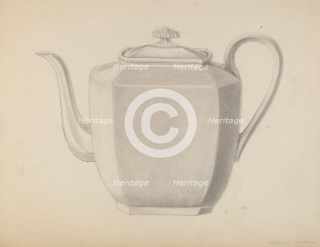 Teapot, c. 1937. Creator: Ludmilla Calderon.