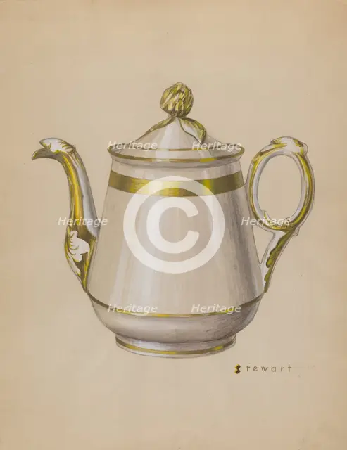 Teapot, c. 1937. Creator: Robert Stewart.