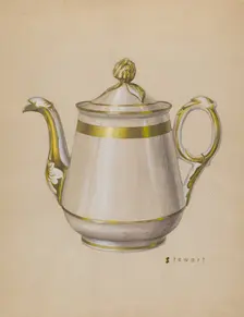 Teapot, c. 1937. Creator: Robert Stewart