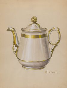 Teapot, c. 1937. Creator: Robert Stewart