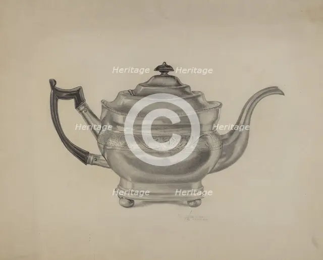 Teapot, c. 1938. Creator: Douglas Cox.