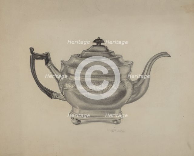 Teapot, c. 1938. Creator: Douglas Cox.