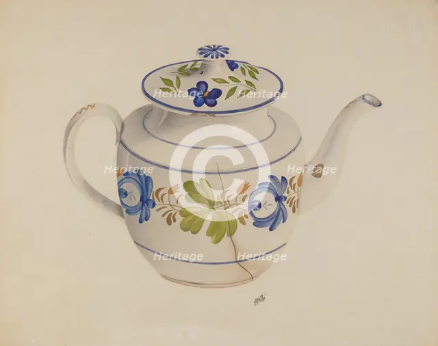 Teapot, c. 1938. Creator: Edward White.