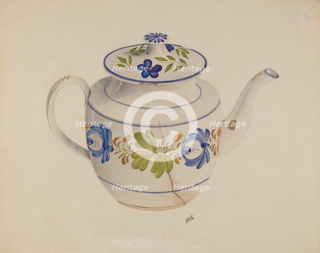 Teapot, c. 1938. Creator: Edward White.