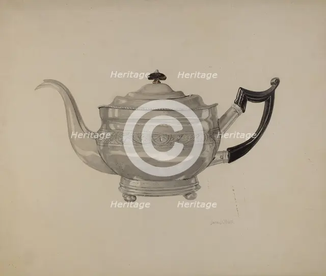 Teapot, c. 1938. Creator: J. J. Neill.