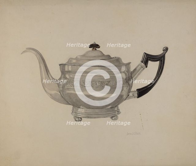 Teapot, c. 1938. Creator: J. J. Neill.