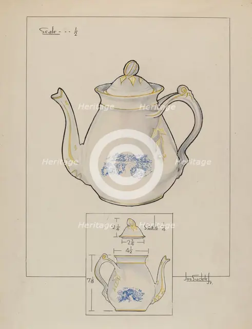 Teapot, c. 1938. Creator: Joseph Sudek.