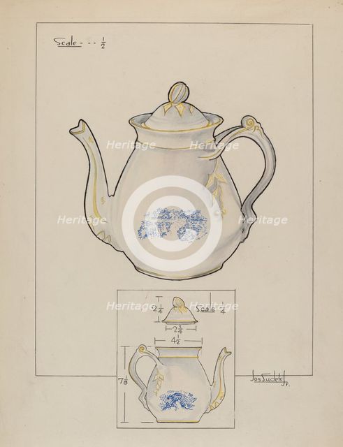Teapot, c. 1938. Creator: Joseph Sudek.